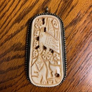 Bone and Brass Jungle Pendant